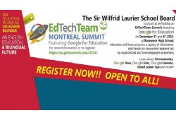 THE SIR WILFRID LAURIER SCHOOL BOARD AND THE EdTech TEAM ARE PROUD TO HOST  GOOGLE FOR EDUCATION SUMMIT