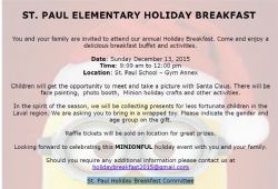 ST. PAUL ELEMENTARY HOLIDAY BREAKFAST